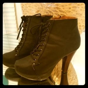 Black lace up ankle boots